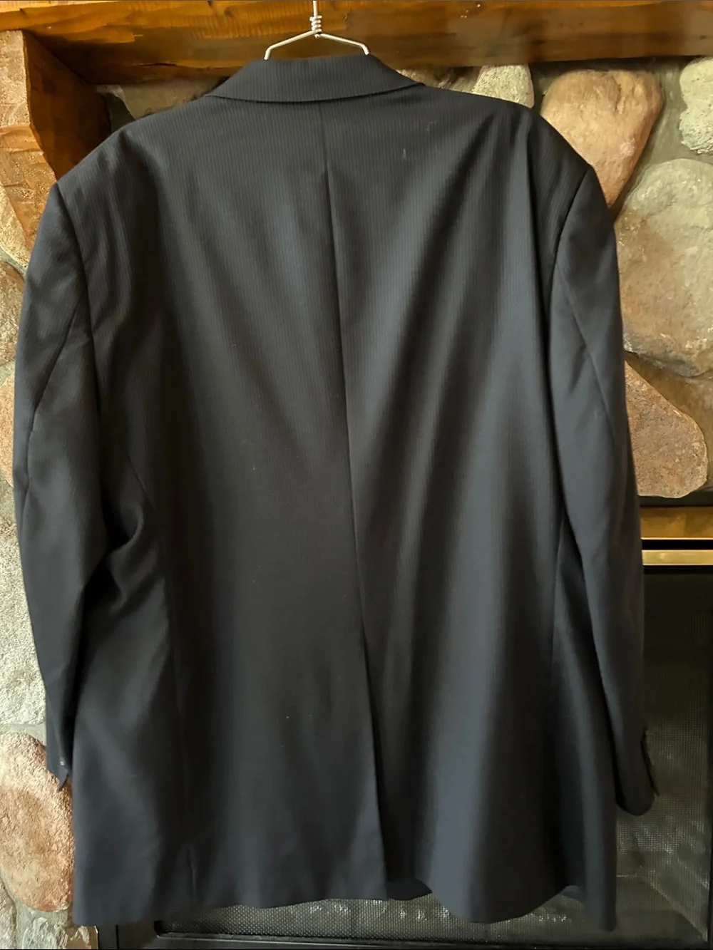 Heart Schaffner Marx Men's Gold Trumpeter Black Pinstripe Wool Blazer, Size 50R